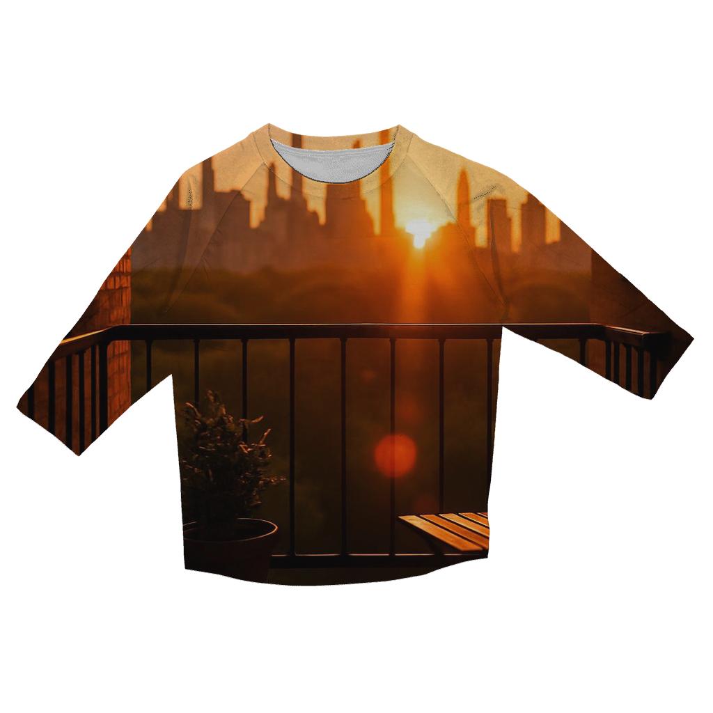 Harlem Fire Escape Sunset Skyline Slice custom 3/4 sleeve shirts