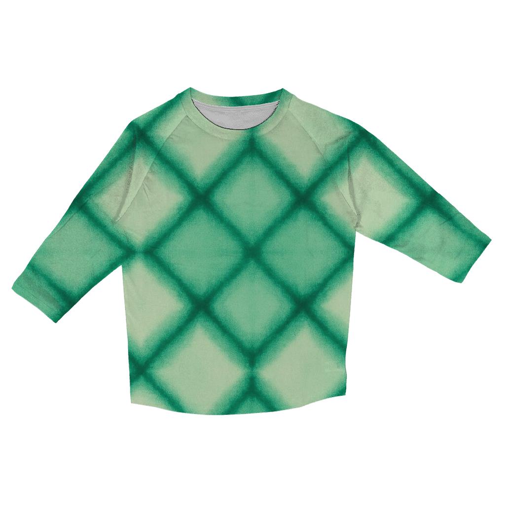 Jade Itajime Diamond Grid personalized 3/4 sleeve tees