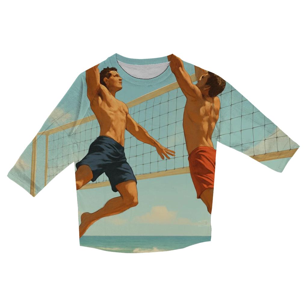 Golden Sand Beach Volleyball Rally trendy 3/4 sleeve tops