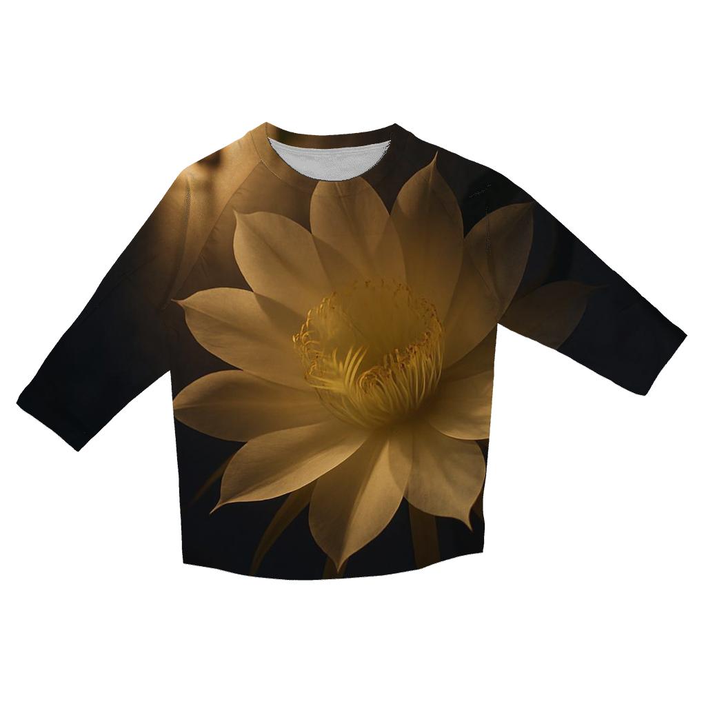 Night Blooming Cereus In Courtyard Shadow custom 3/4 sleeve shirts