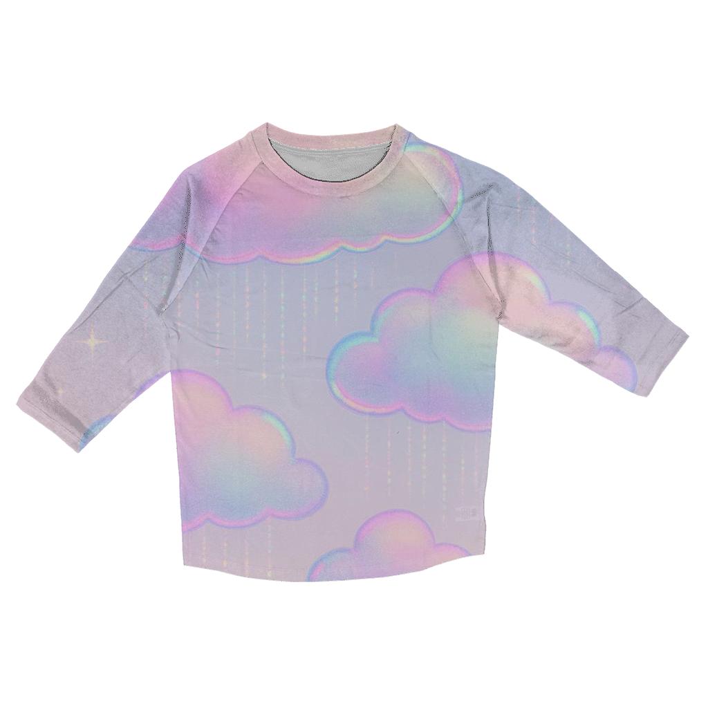 Pastel Hologram Cloudburst printed three quarter sleeve shirts