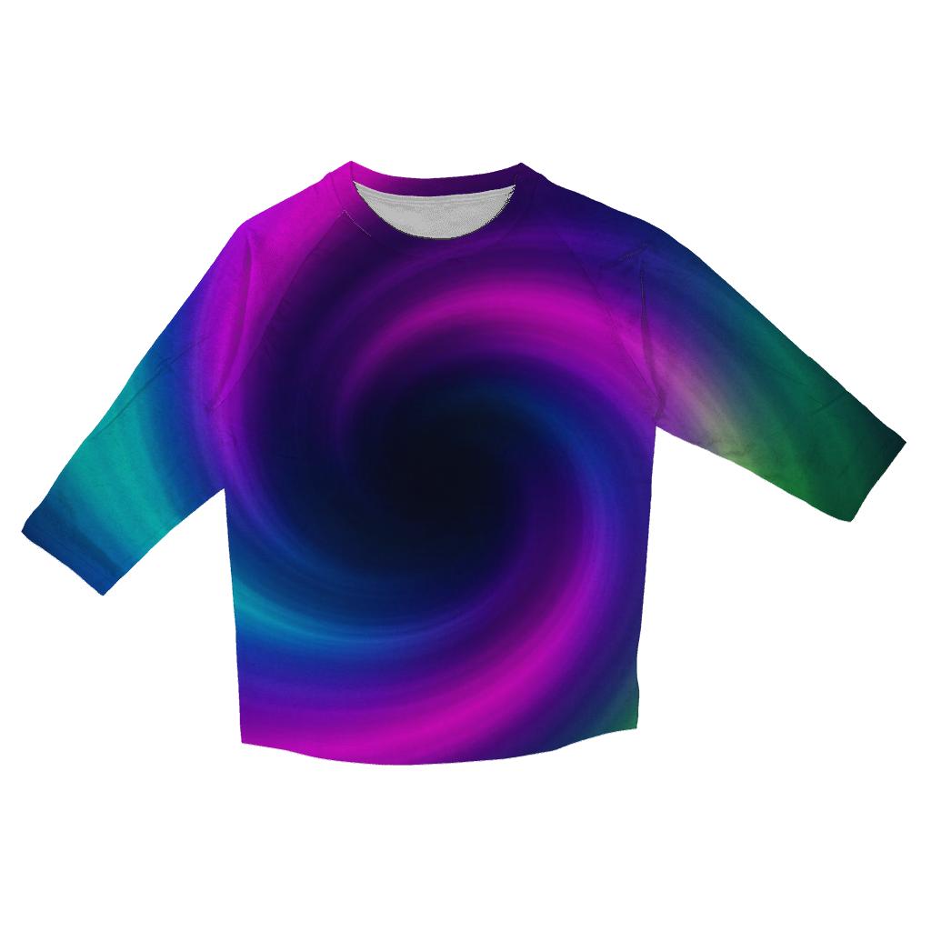 Neon Vapor Spiral printed three quarter sleeve shirts