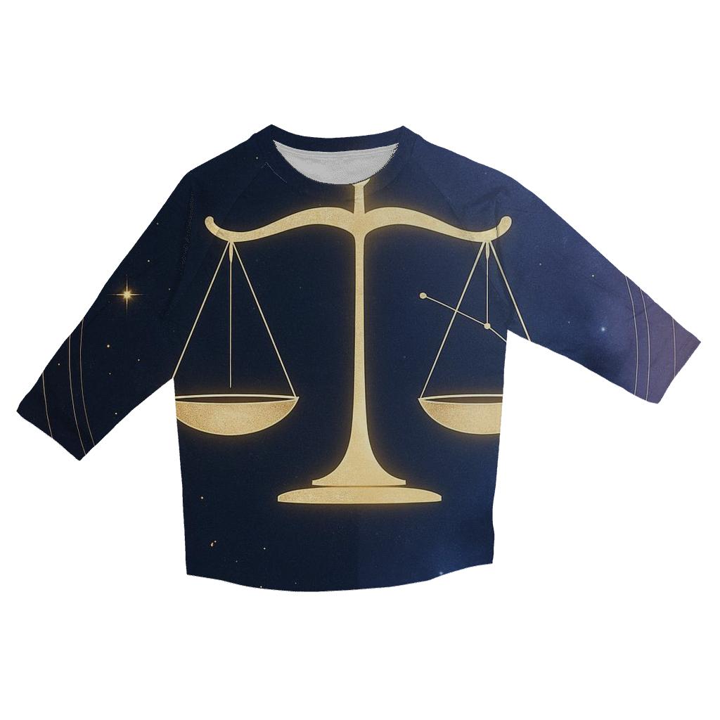 Libra Equinox Stellar Scales custom 3/4 sleeve shirts