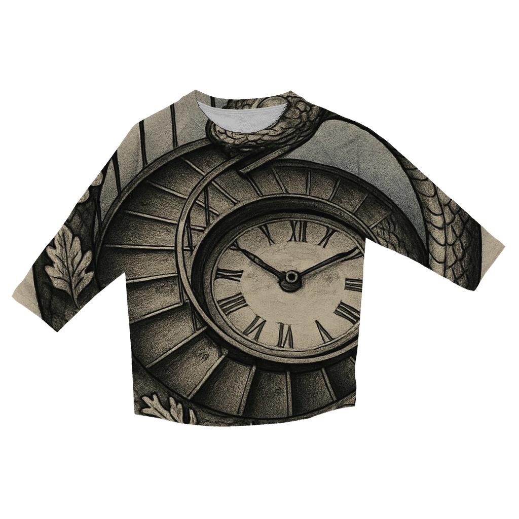 Time Spiral Ouroboros Staircase cotton quarter sleeve shirts