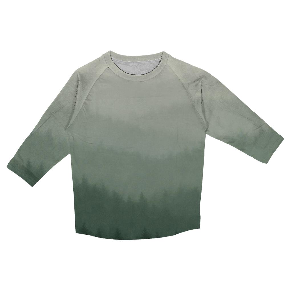 Fogbound Forest Gradient printed three quarter sleeve shirts