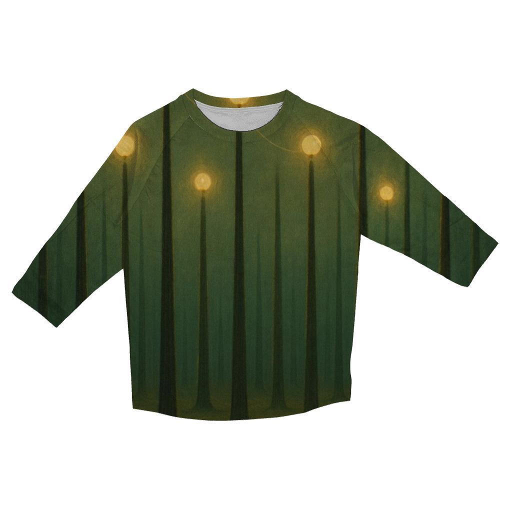 Forest Of Living Prayers printed three quarter sleeve shirts