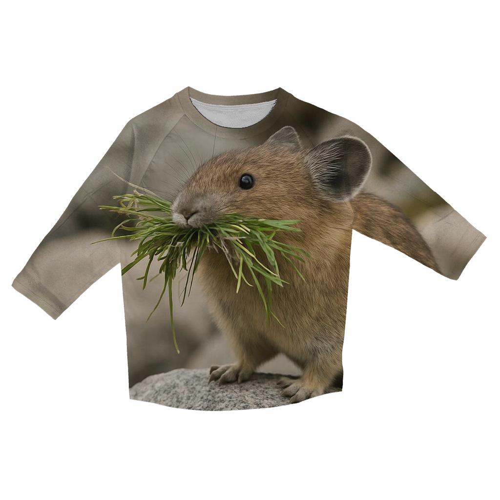 Talus Watch Pika Foraging stylish quarter sleeve tops