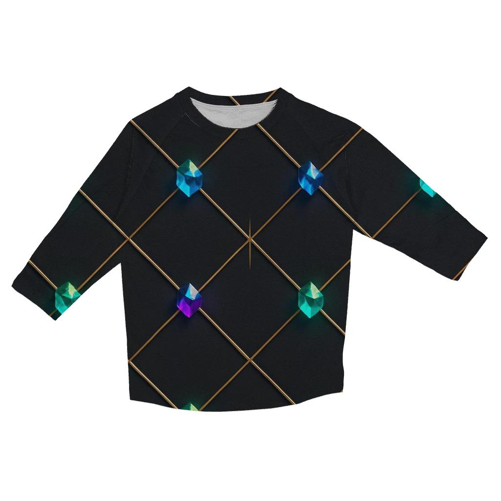 Charcoal Gem Lattice personalized 3/4 sleeve tees