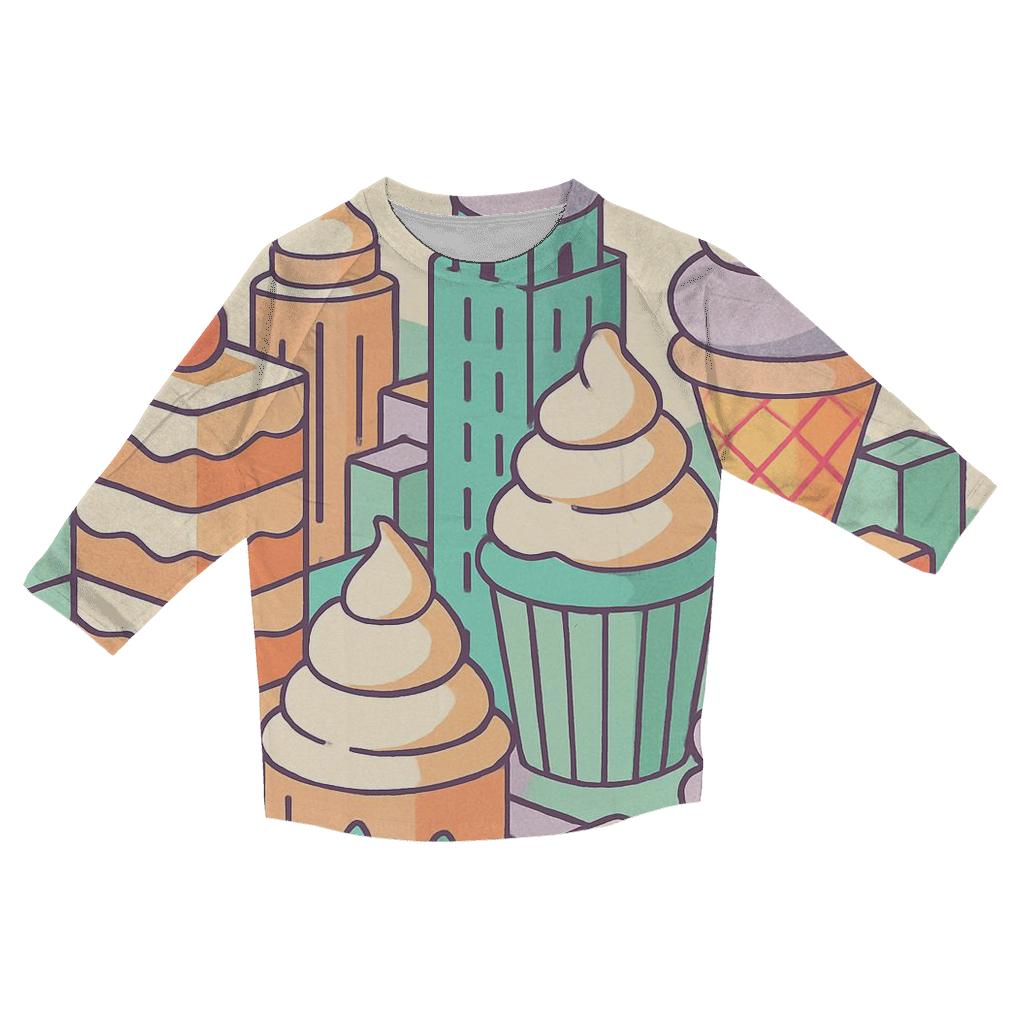 Retro Futurist Dessert City cotton quarter sleeve shirts