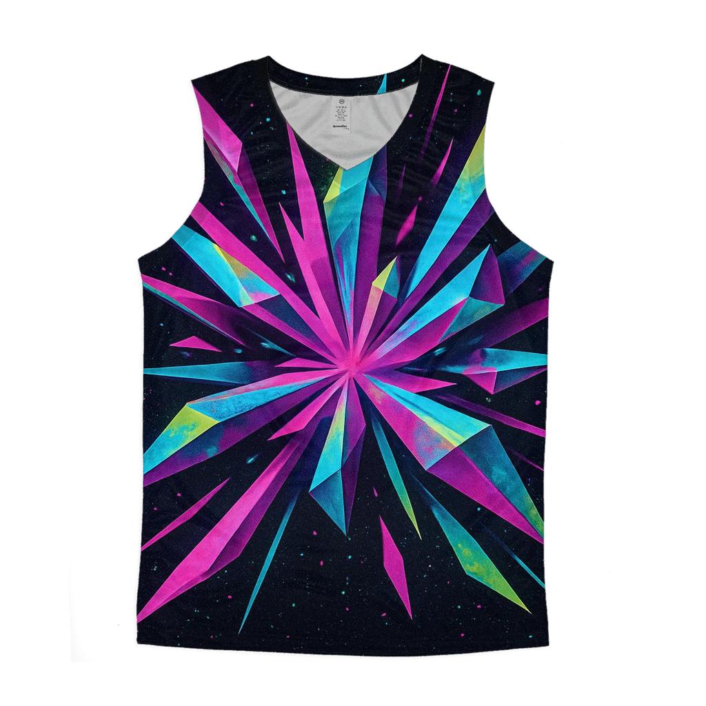 Neon Prism Stardust graphic print tank tops