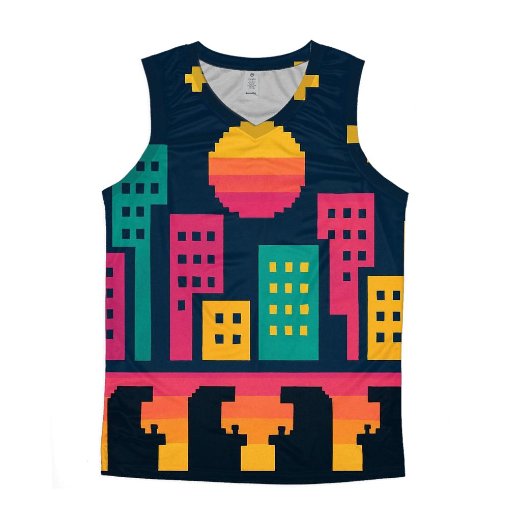 Pixel Arcade City Lights casual summer tank tops