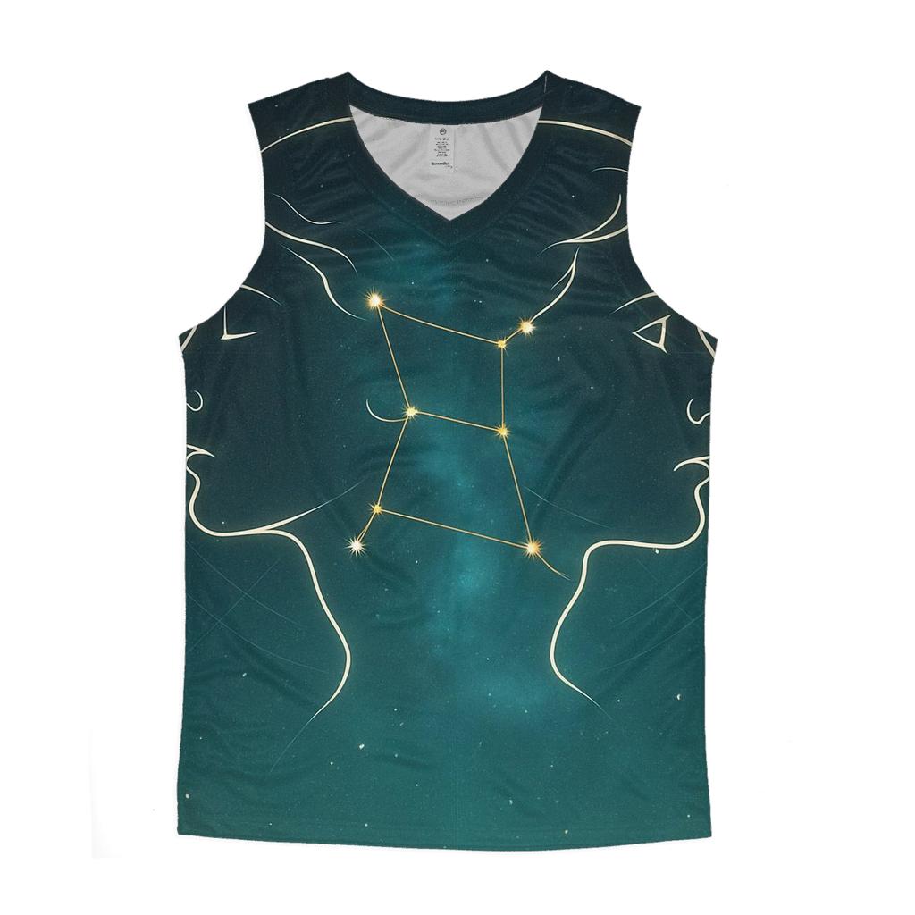 Gemini Celestial Mirror Lines designer workout tanks
