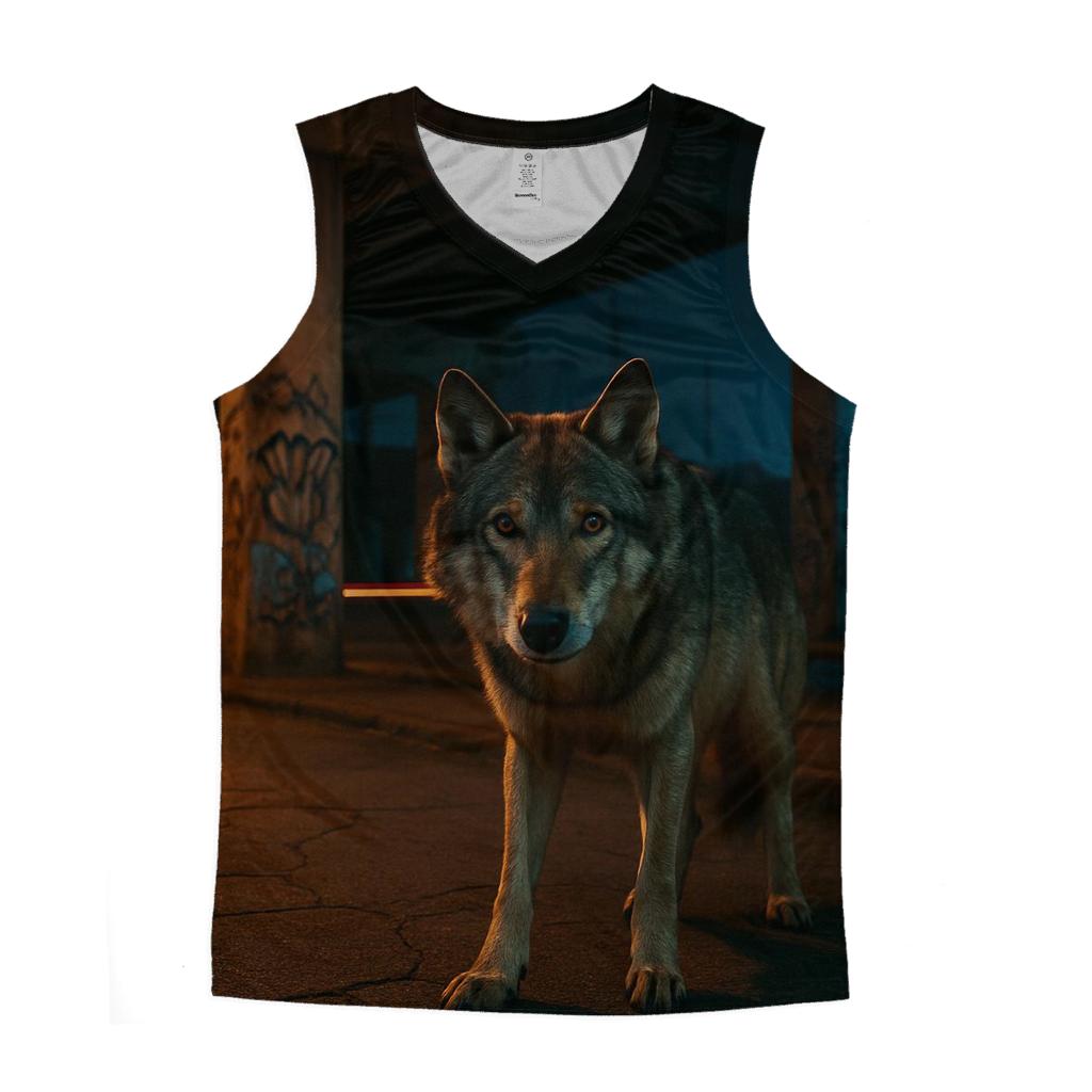 Urban Edge Wolf Under Highway Overpass sports performance tank tops