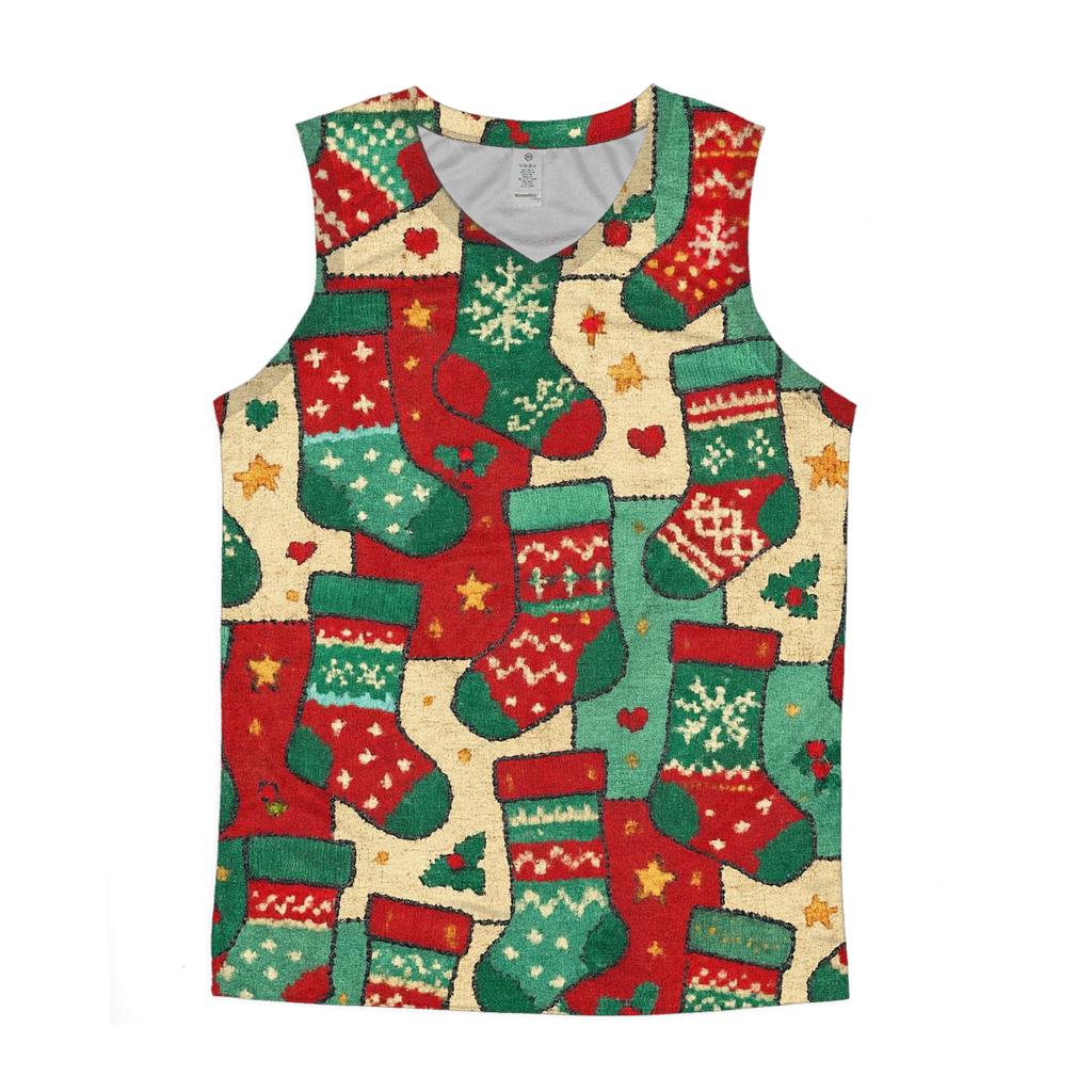 Mismatched Stocking Patchwork Design sports performance tank tops