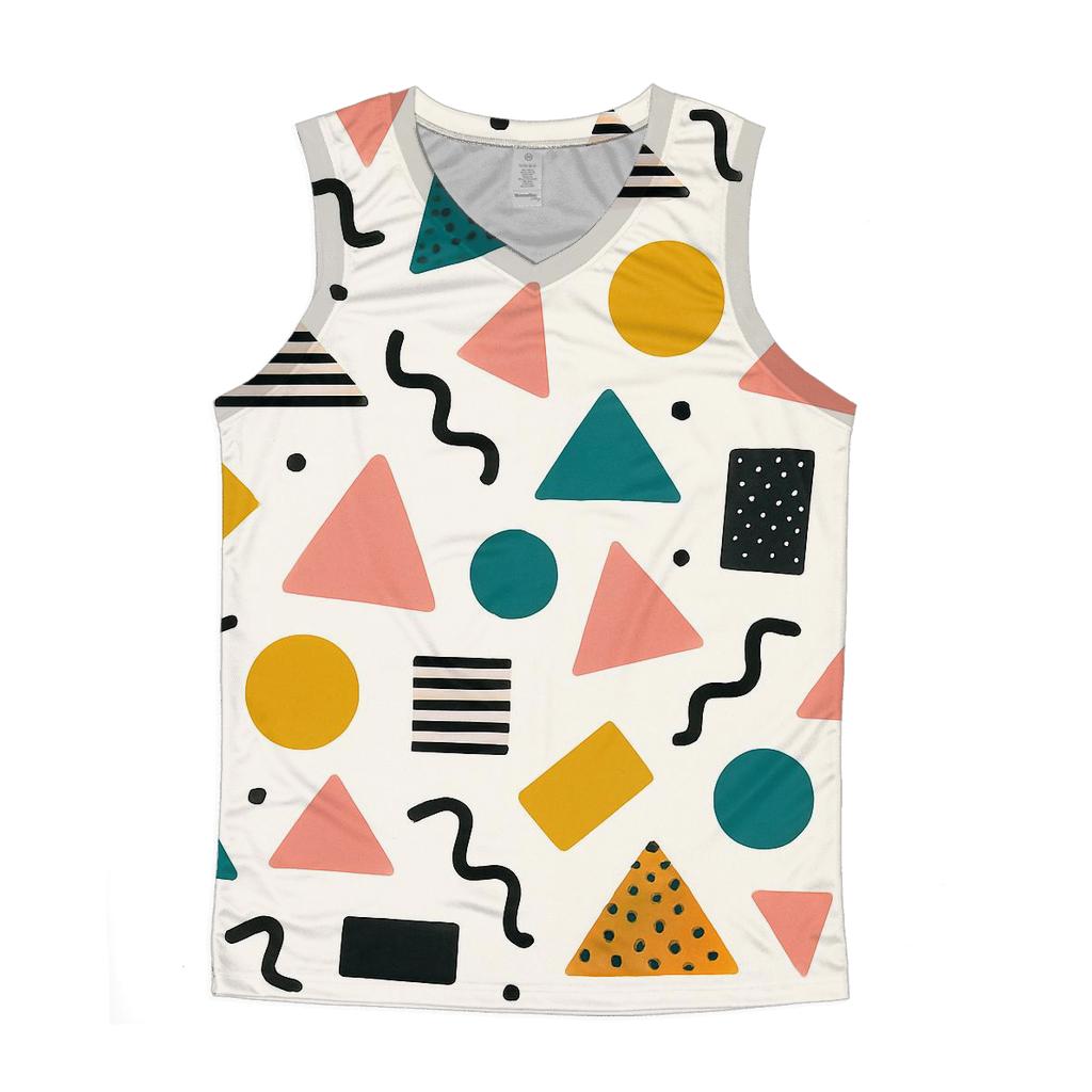 Memphis Pop Geometry casual summer tank tops