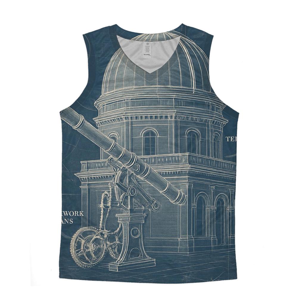Old Observatory Blueprint Diagram personalized athletic tanks