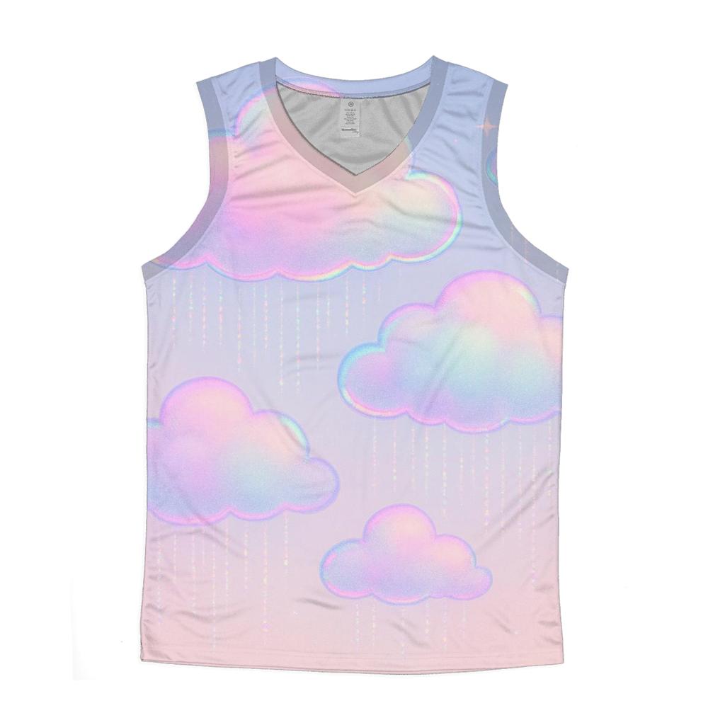 Pastel Hologram Cloudburst sports performance tank tops