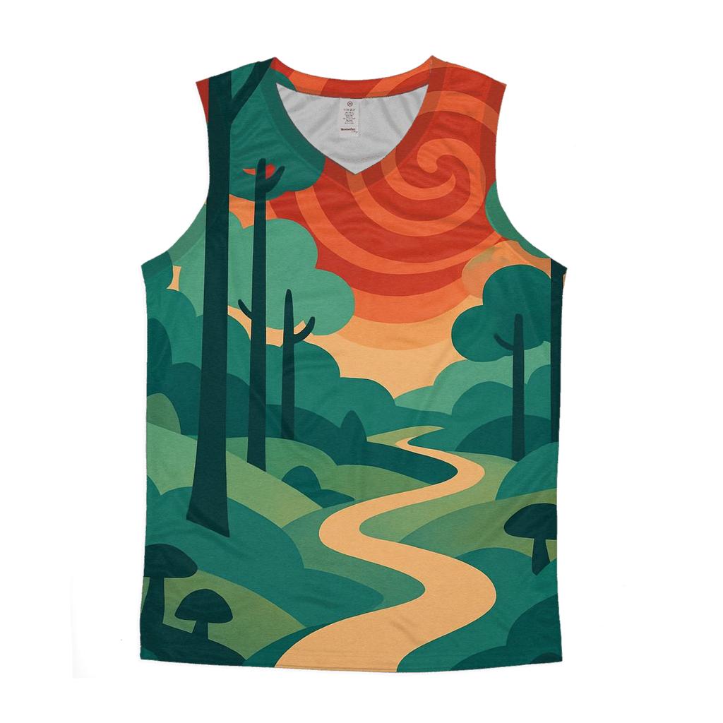 Psychedelic Forest Trail sports performance tank tops