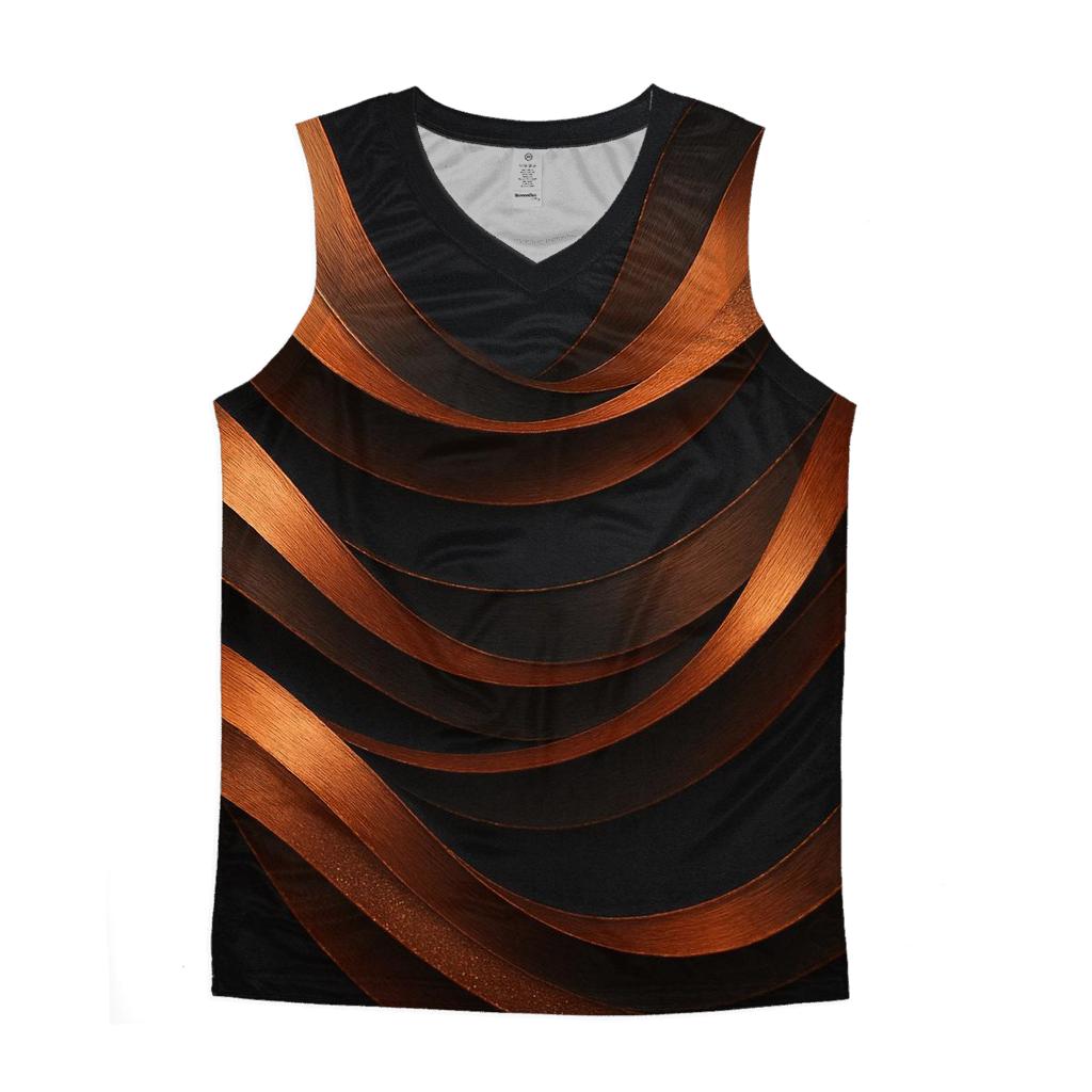 Bronze Aurora Veil graphic print tank tops