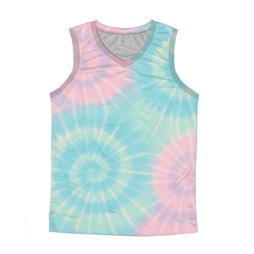 Pastel Galaxy Spiral Cluster graphic print tank tops