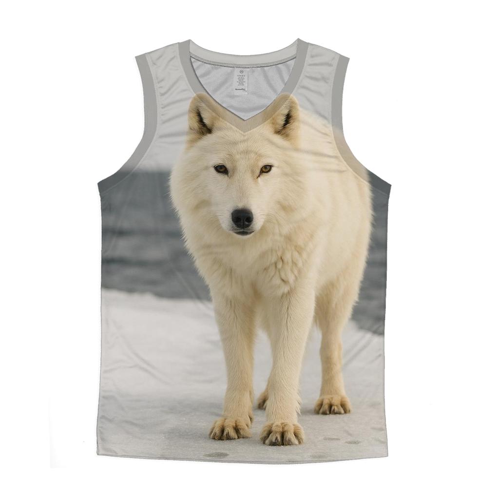 Arctic Wolf Against Melting Sea Ice custom tank tops