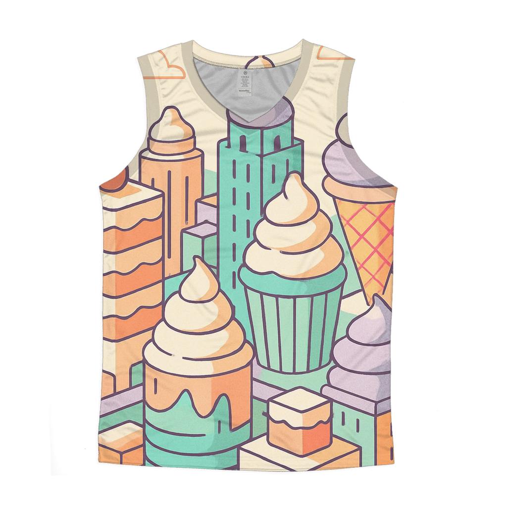 Retro Futurist Dessert City cotton sleeveless tops