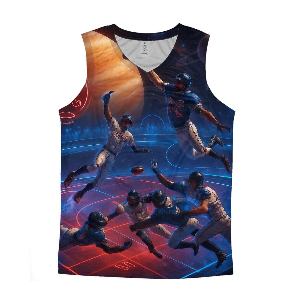 Galactic Gridiron Rivalry personalized athletic tanks