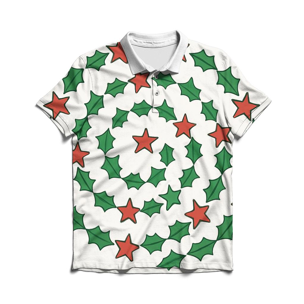 Starlit Holly Spiral stylish collar polo tees