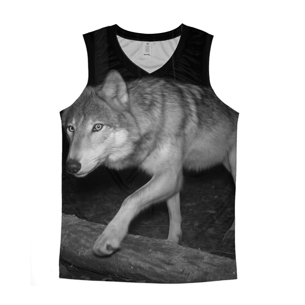 Forest Wolf Passing Hidden Camera Trap trendy fitted tank tops