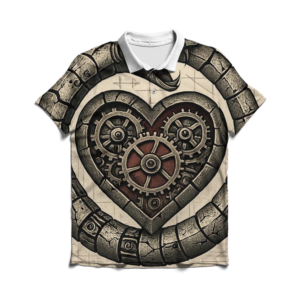 Mechanical Heart Ouroboros premium cotton polo shirts