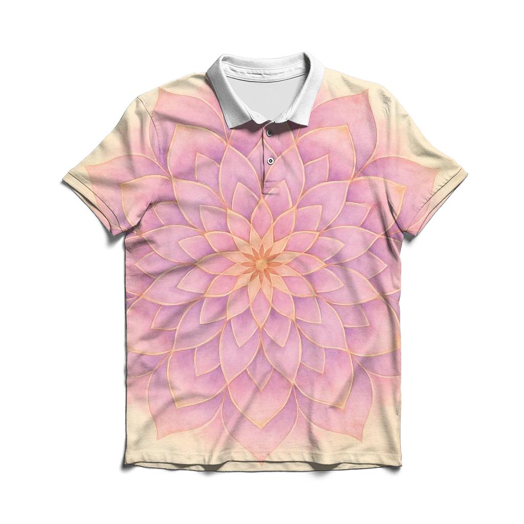 Awakening Petal Mandala personalized polo shirts
