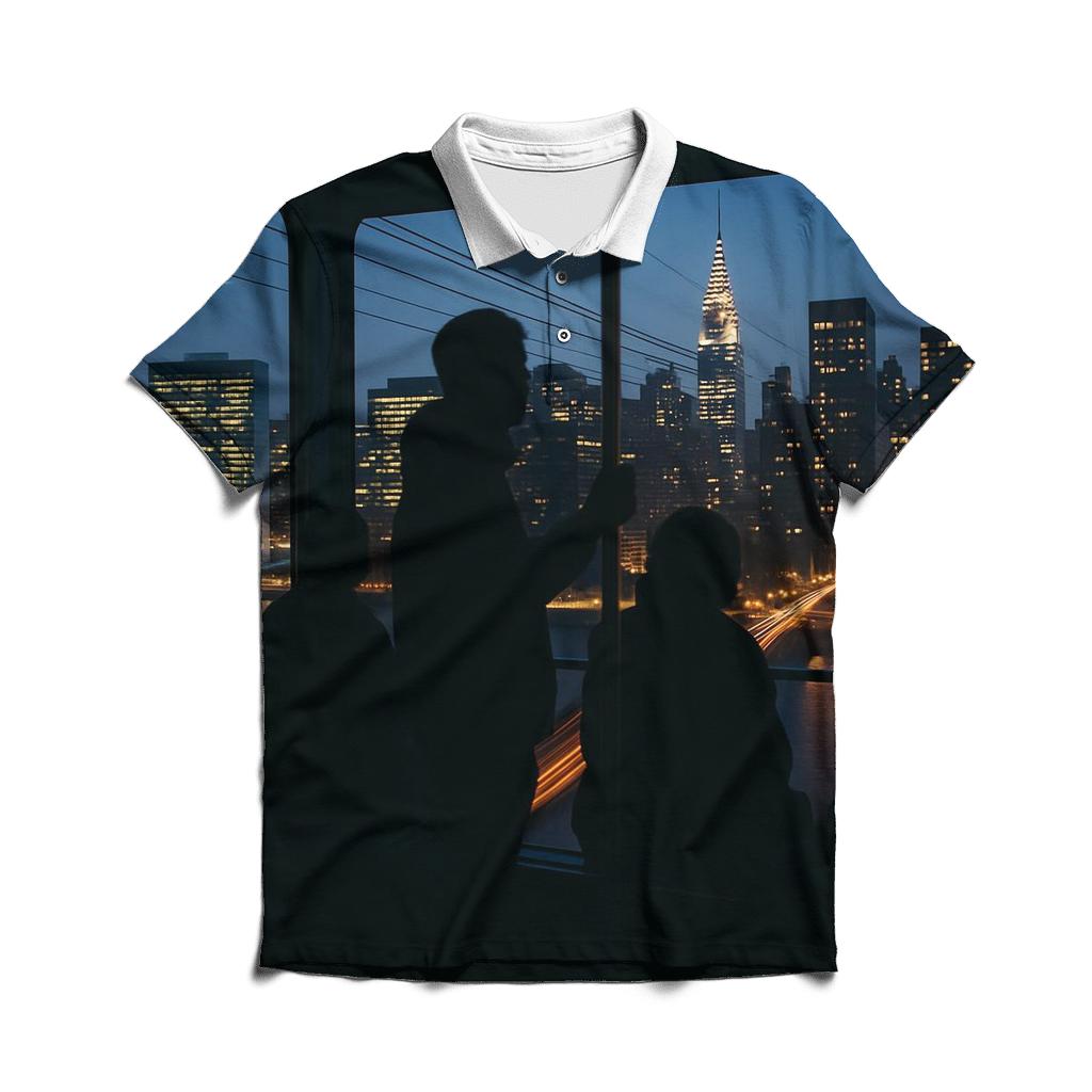 Queensboro Bridge Evening Commute Skyline designer slim fit polos