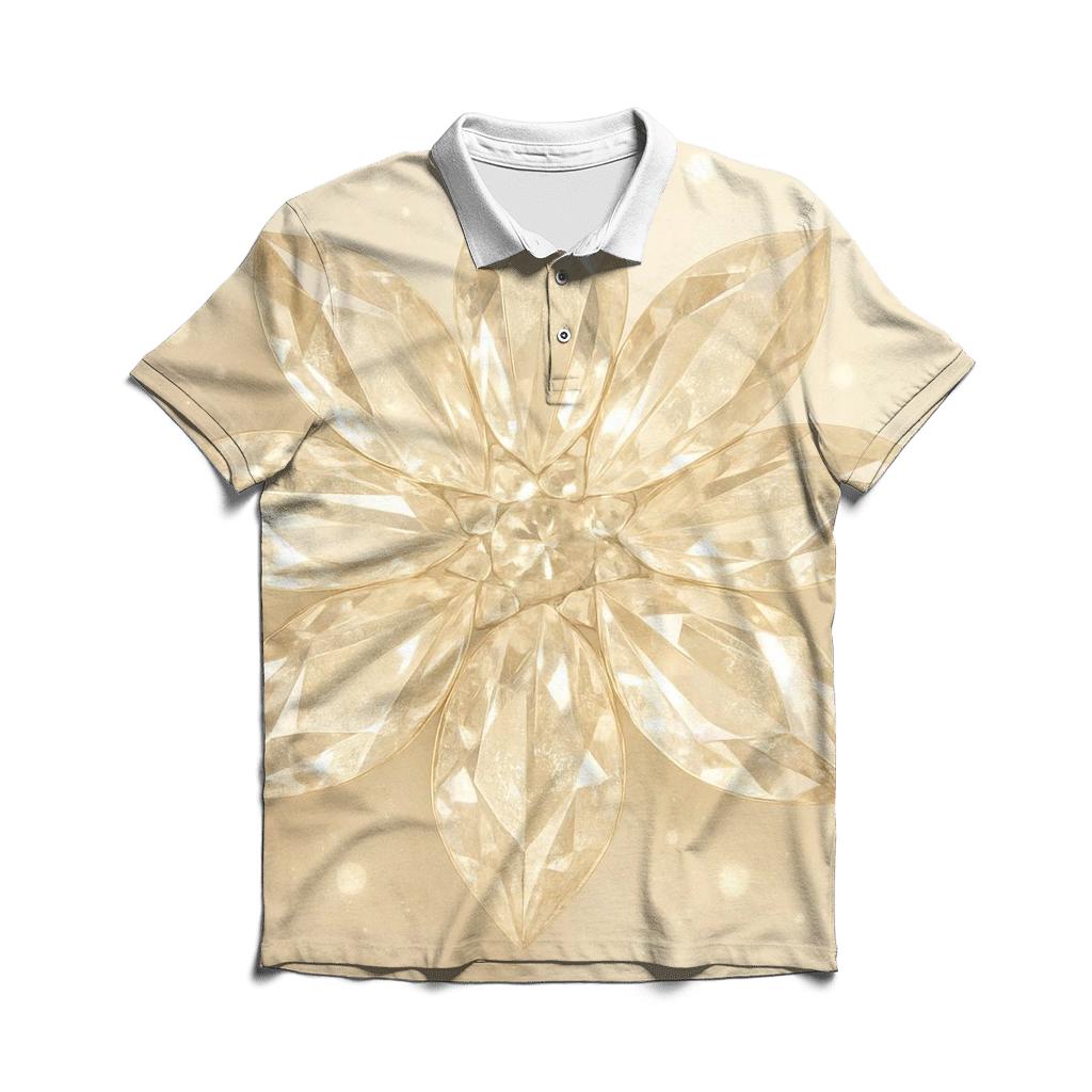 Champagne Crystal Bloom classic pique polos
