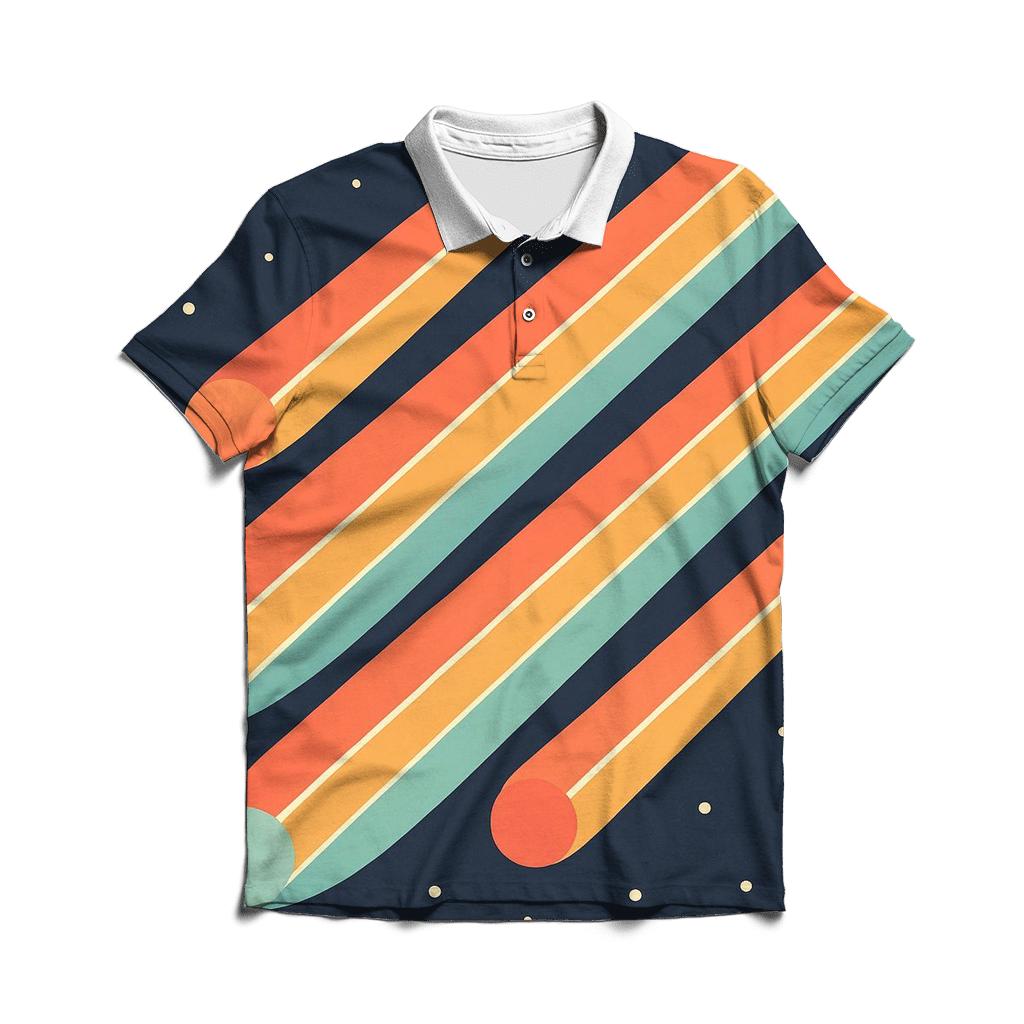 Comet Trail Fan Array branded logo polo shirts