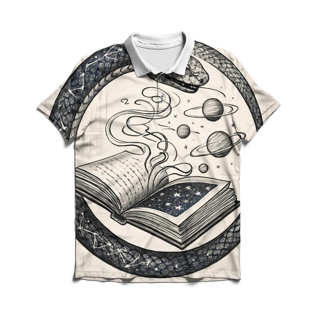 Astral Library Ouroboros stylish collar polo tees