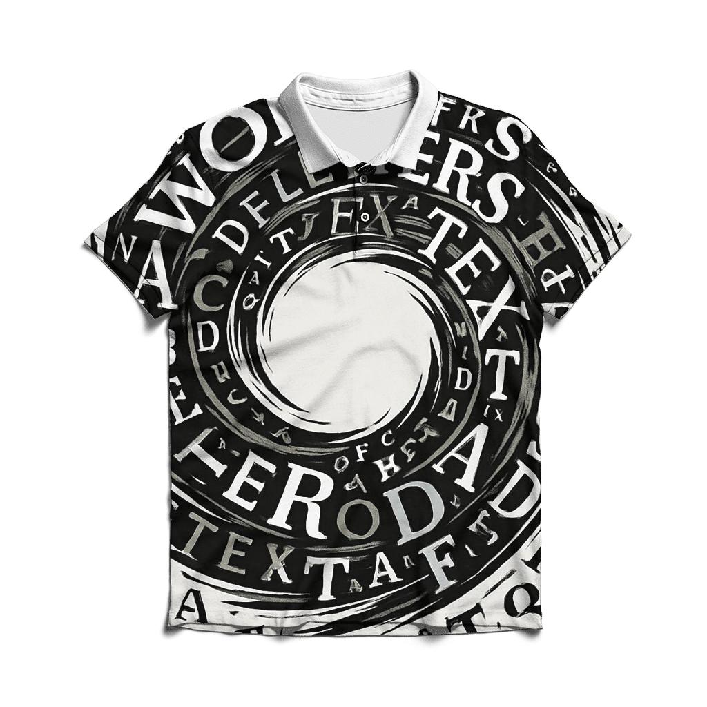Monochrome Typographic Storm casual sports polo shirts