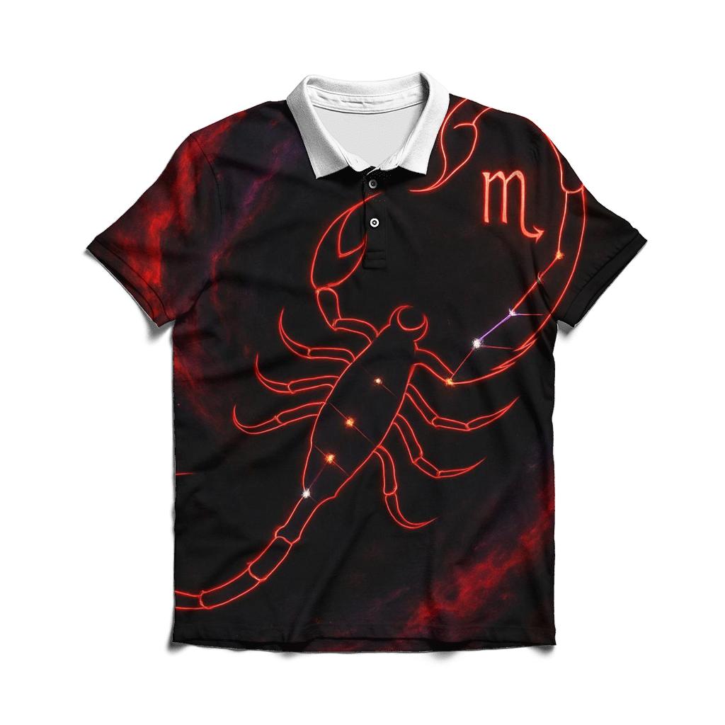 Scorpio Nebula Serpent Tail stylish collar polo tees