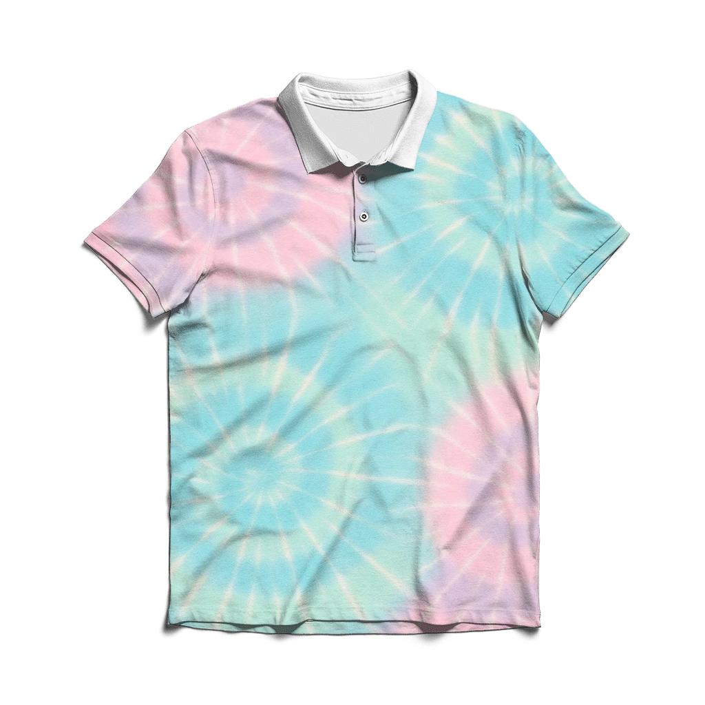 Pastel Galaxy Spiral Cluster designer slim fit polos