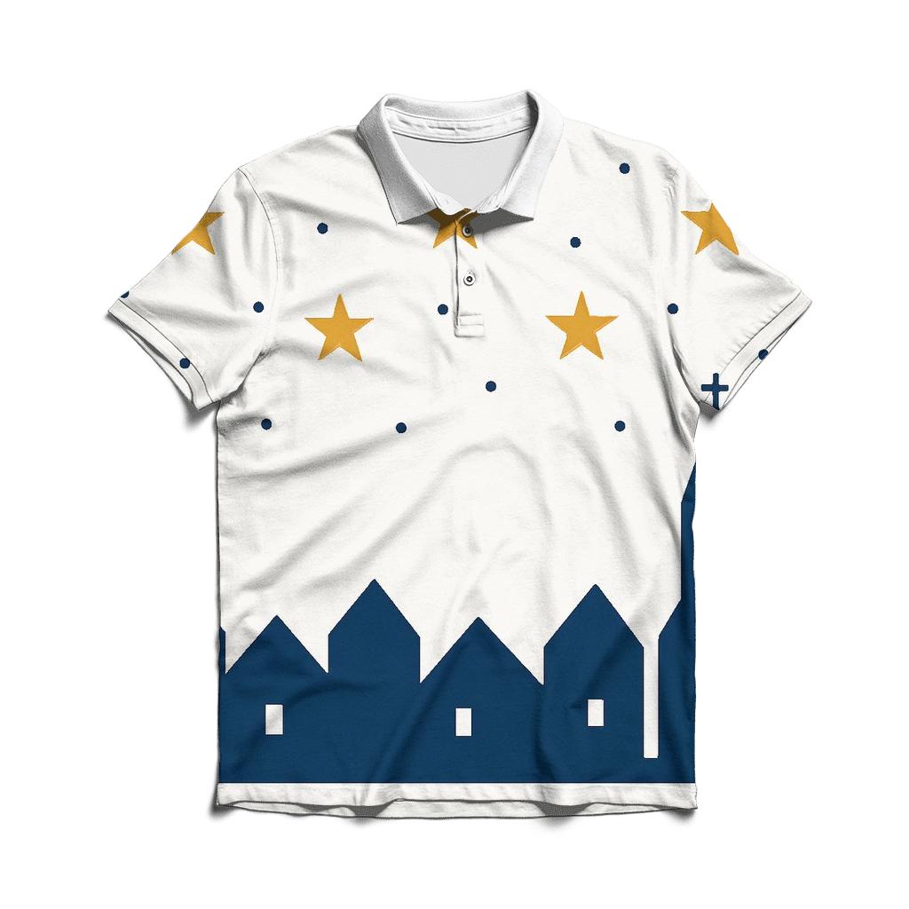 Silent Night Village Silhouette designer slim fit polos