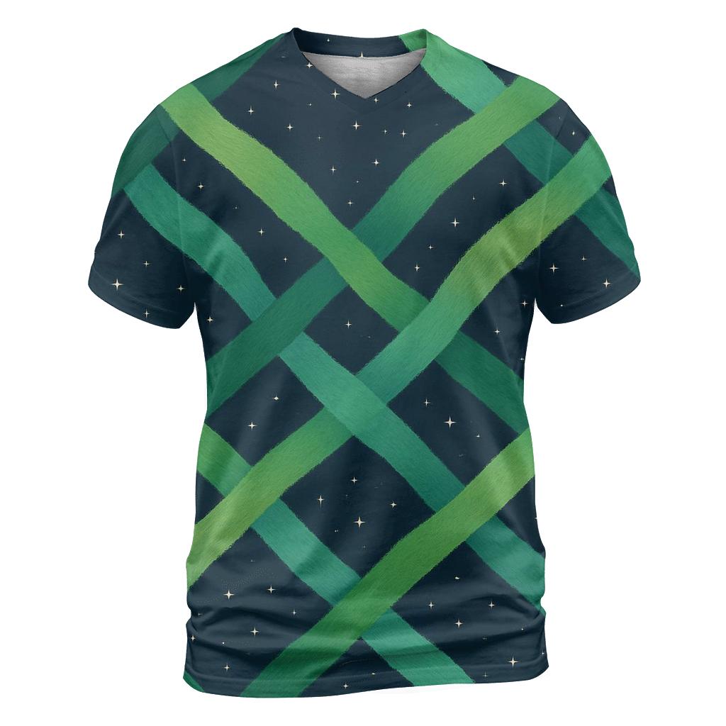Aurora Ribbon Lattice creative print fashion shirts