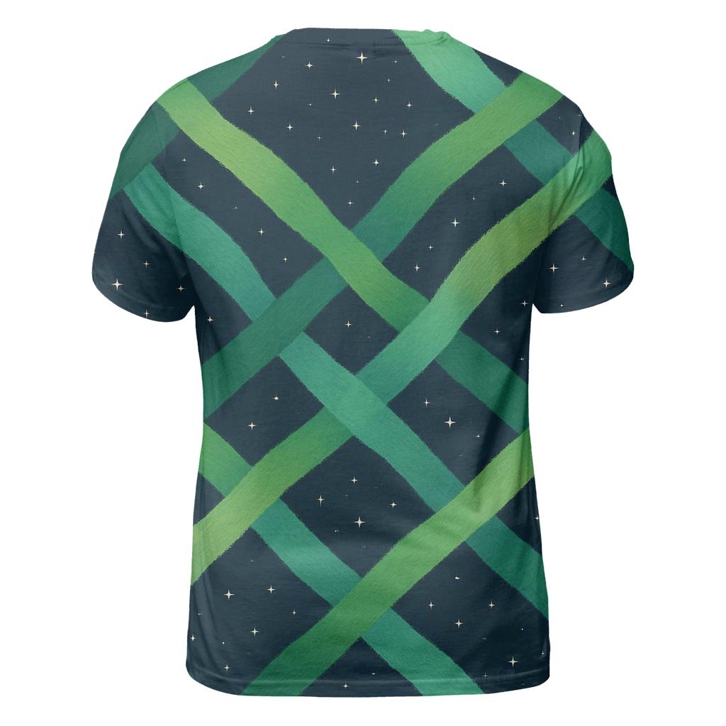 Aurora Ribbon Lattice creative print fashion shirts
