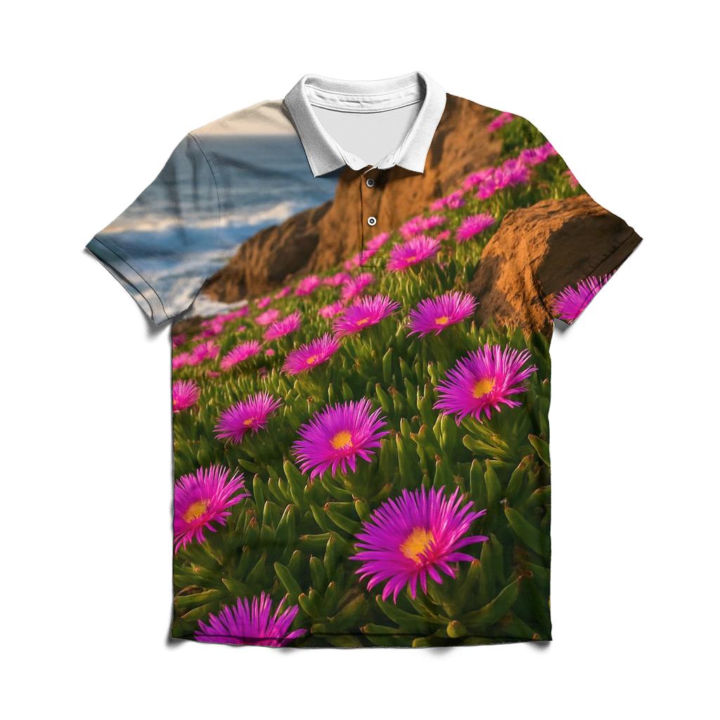 Coastal Ice Plant Carpet At Clifftop designer slim fit polos