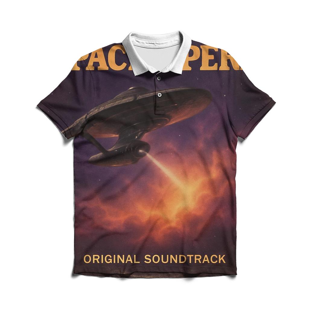 Classic Vinyl Record Space Opera Cover personalized polo shirts