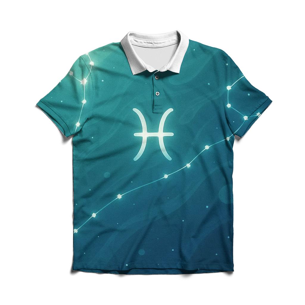 Pisces Dream Current Constellation designer slim fit polos