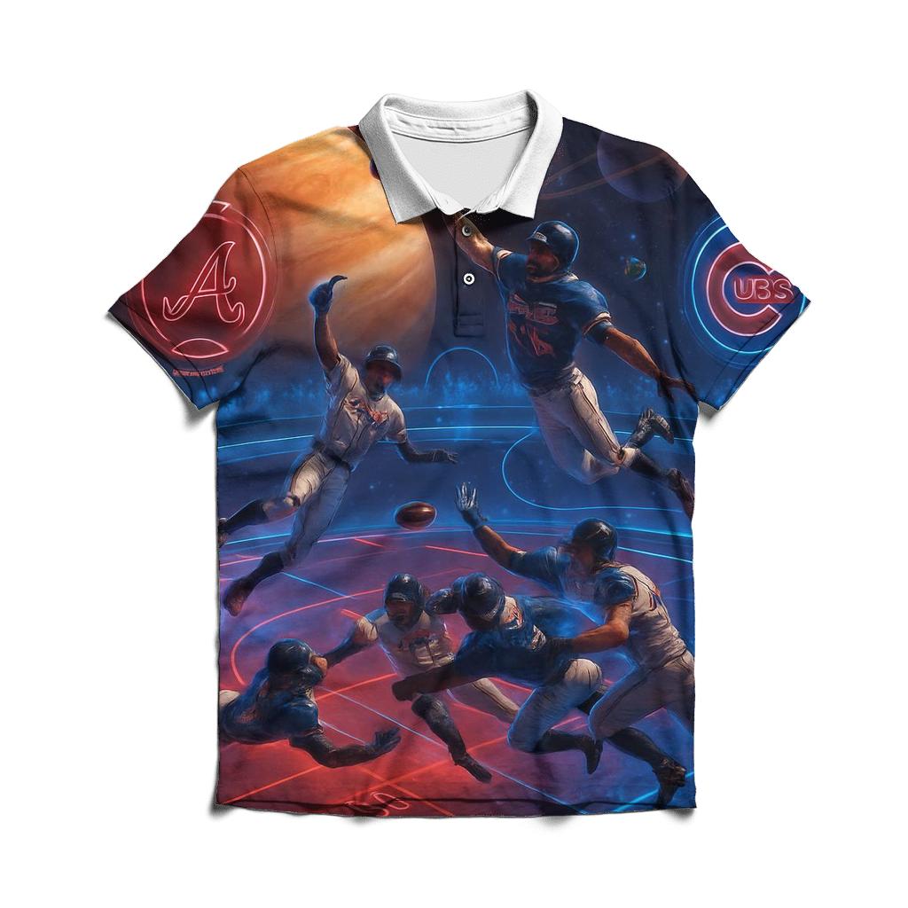 Galactic Gridiron Rivalry custom polo shirts