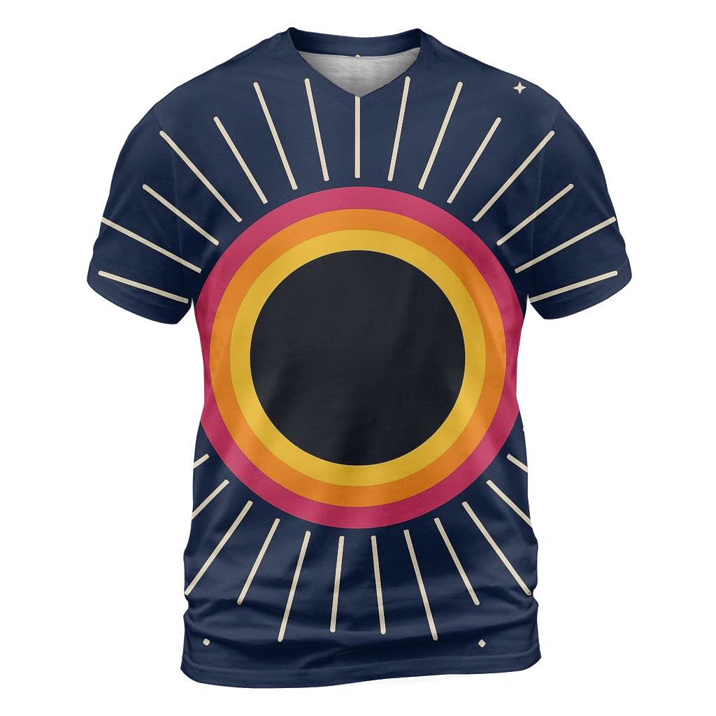 Eclipse Corona Mandala Field vibrant all-over design tees