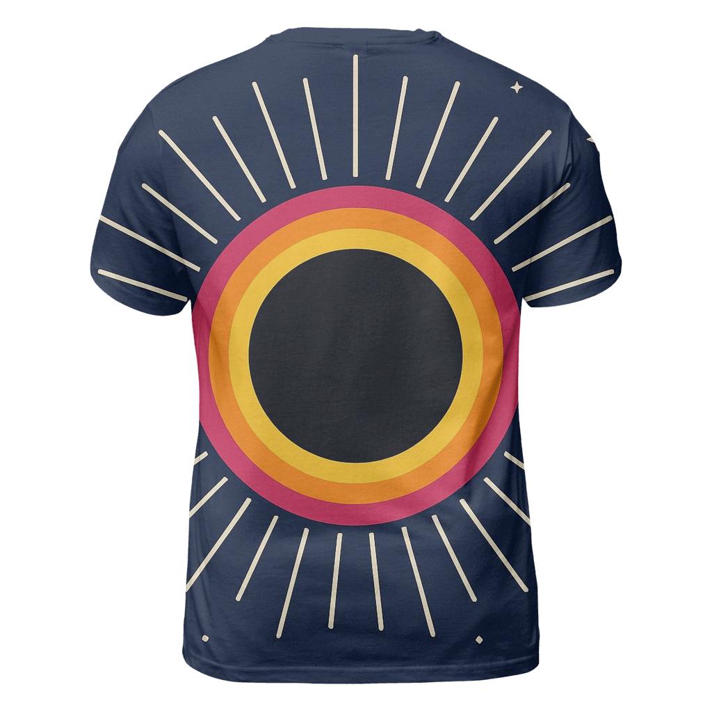 Eclipse Corona Mandala Field vibrant all-over design tees