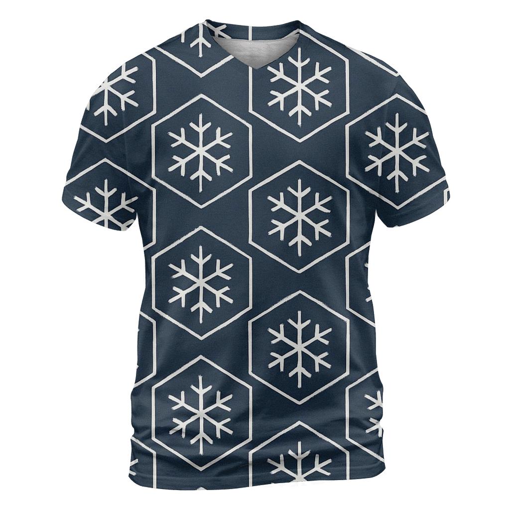 Snowflake Lattice Glow vibrant all-over design tees