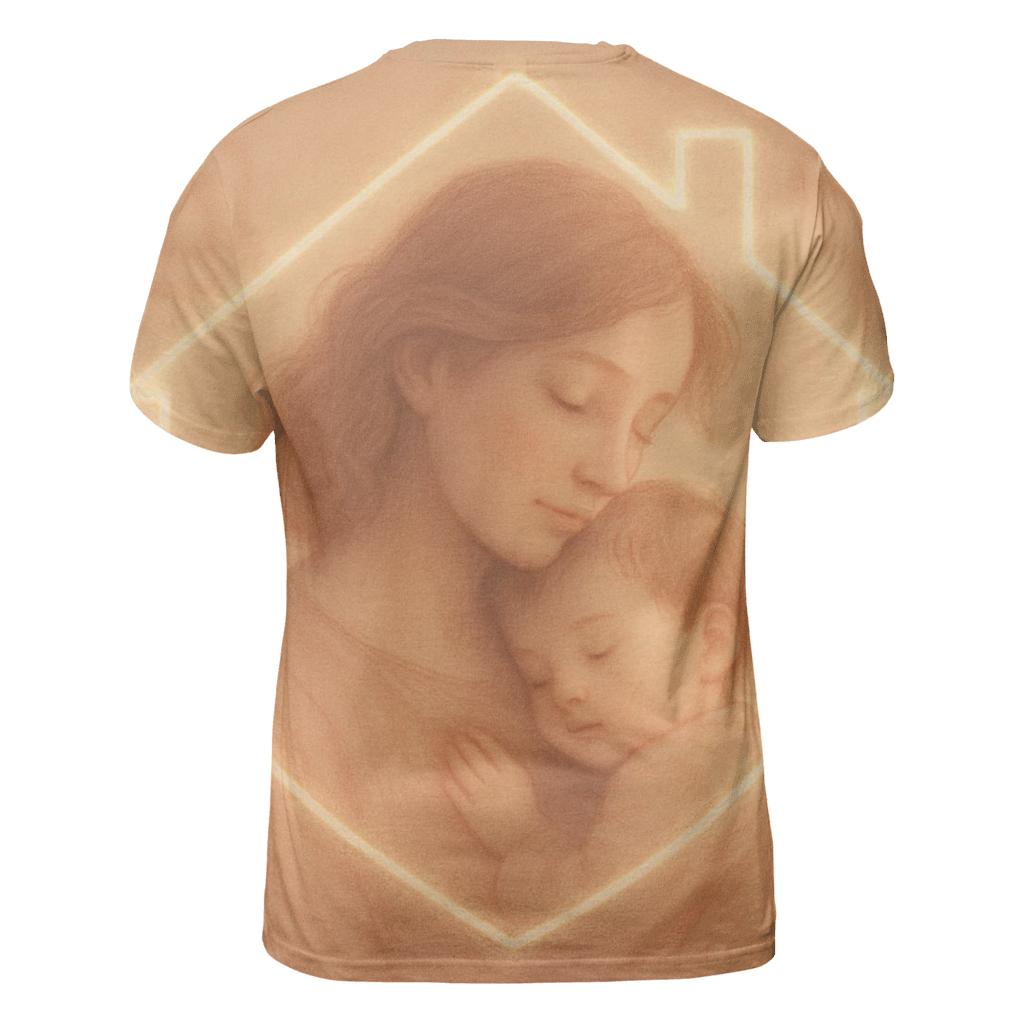 The First Home Was Her Heart vibrant all-over design tees