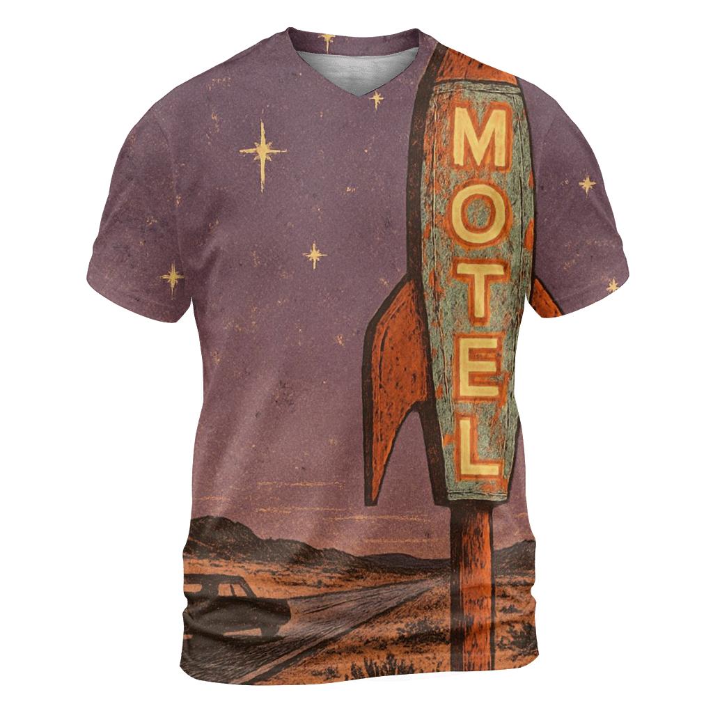 Vintage Rocket Motel Roadside Sign trendy printed shirt styles